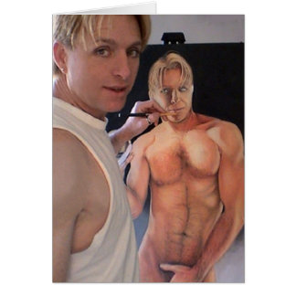 Cartão Retrato automático de desenho