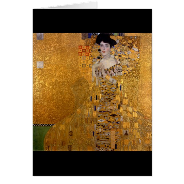 Cartão Retrato bonito de uma senhora por Gustavo Klimt, (Frente)