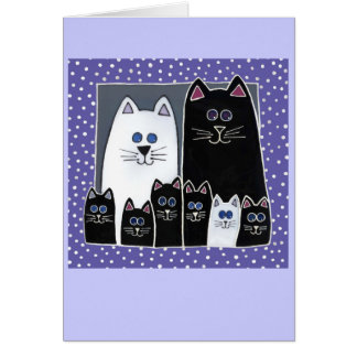 Cartão Retrato da família do gatinho