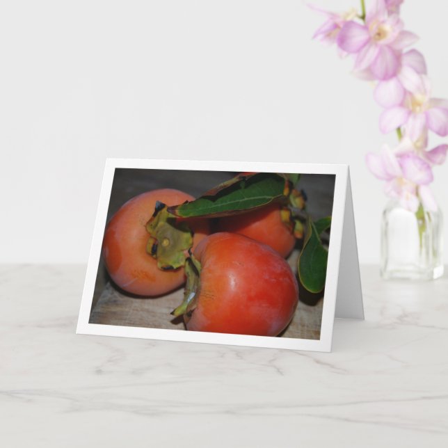 Cartão Retrato da Fruta Persimmon (Orquídea)