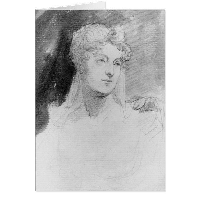 Cartão Retrato de Augusta Leigh (Frente)