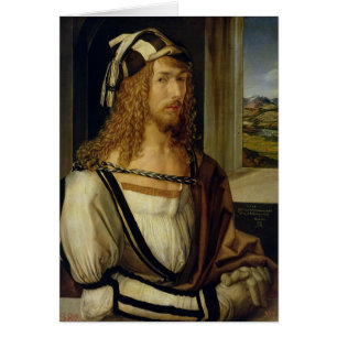 Cartão Retrato de auto com luvas, 1498