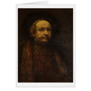 Cartão Retrato de auto como um ancião, c.1664 (óleo em