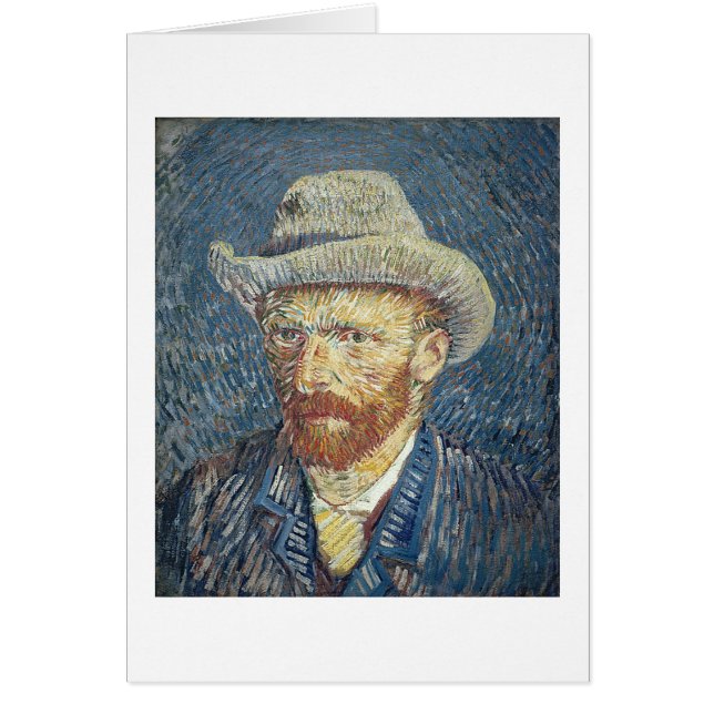 Cartão Retrato de auto de Vincent van Gogh | com chapéu (Frente)