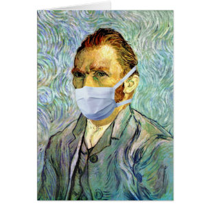 Cartão Retrato de auto de Vincent van Gogh com paródia d