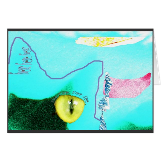 Cartão retrato de auto pelo gato (Frente Horizontal)