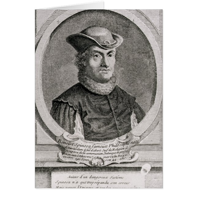 Cartão Retrato de Baruch ou de Benedict Spinoza (Frente)