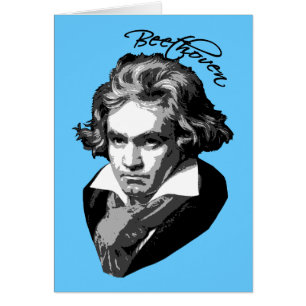 Cartão Retrato de Beethoven em camisas de T, canecas,