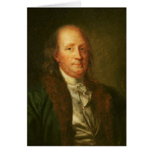 Cartão Retrato de Benjamin Franklin