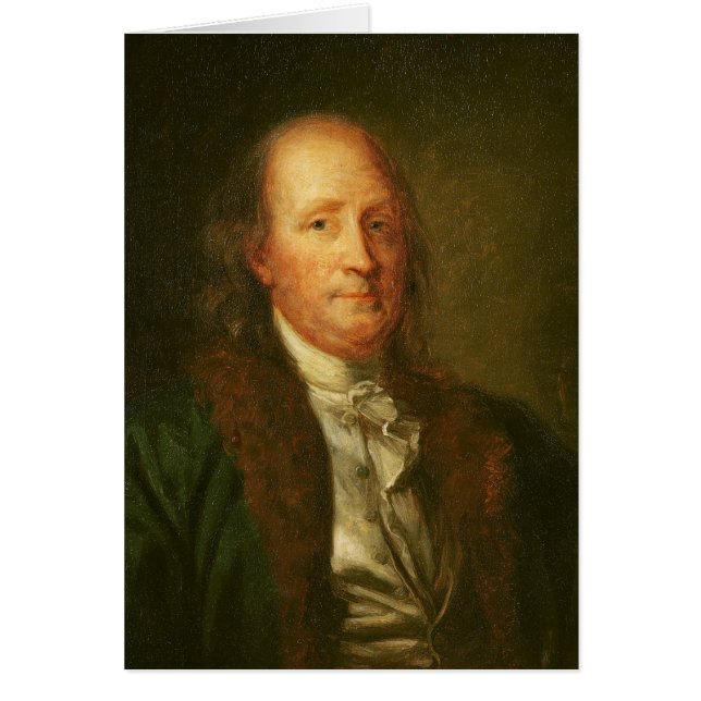 Cartão Retrato de Benjamin Franklin (Frente)