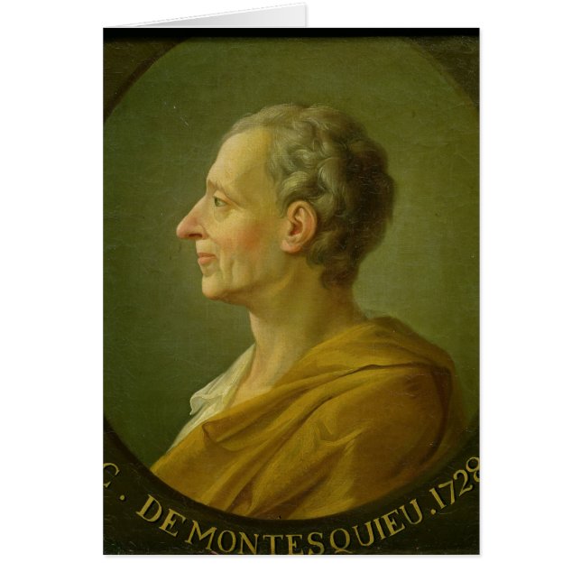 Cartão Retrato de Charles de Montesquieu (Frente)