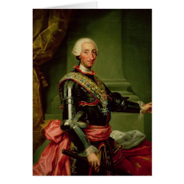 Cartão Retrato de Charles III c.1761 (Frente)