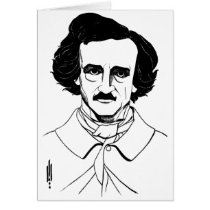 Cartão Retrato de Edgar Allan Poe