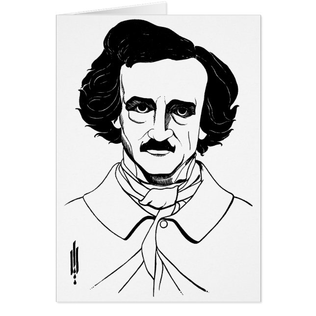 Cartão Retrato de Edgar Allan Poe (Frente)