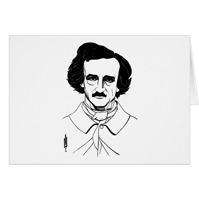 Cartão Retrato de Edgar Allan Poe (Frente Horizontal)