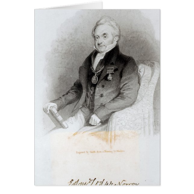 Cartão Retrato de Edmund Lodge (Frente)