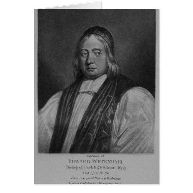 Cartão Retrato de Edward Wetenhall (Frente)
