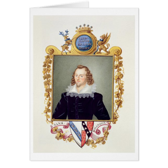 Cartão Retrato de Ferdinando Stanley (1559-94) 5 Earl (Frente)