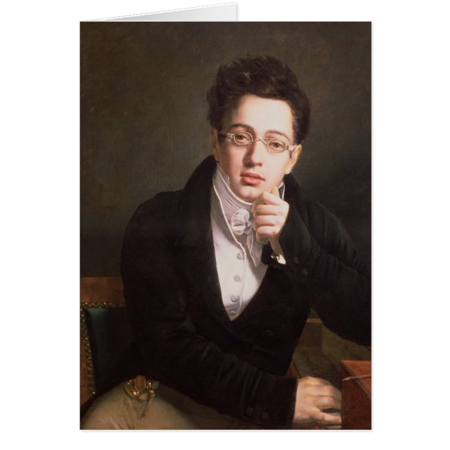 Cartão Retrato de Franz Schubert , compositor austríaco (Frente)