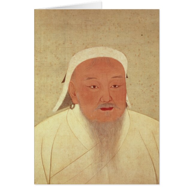 Cartão Retrato de Genghis Khan, Mongol Khan (Frente)