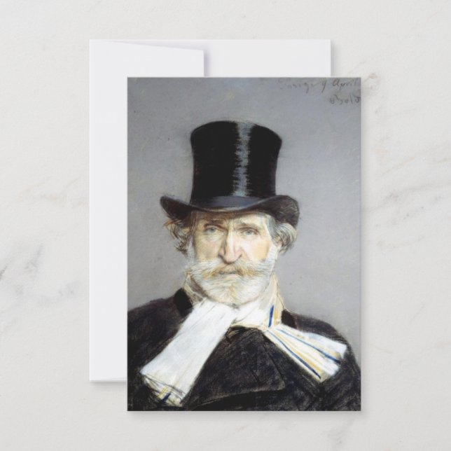 Cartão Retrato de Giuseppe Verdi, compositor de ópera ita (Frente)
