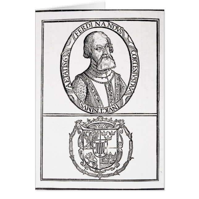 Cartão Retrato de Hernado Cortes e seus braços (Frente)