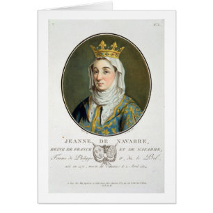 Cartão Retrato de Jeanne de Navarre (1271-1304), 1788 c