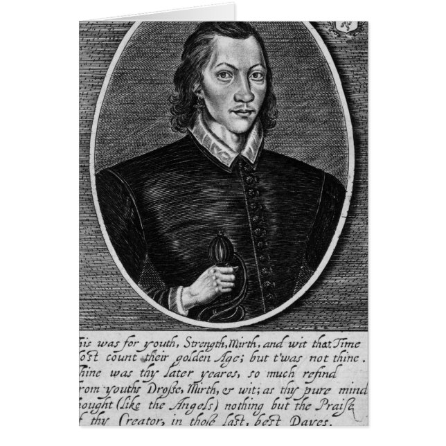 Cartão Retrato de John Donne (Frente)