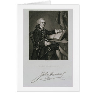 Cartão Retrato de John Hancock, gravado por John B. Forr