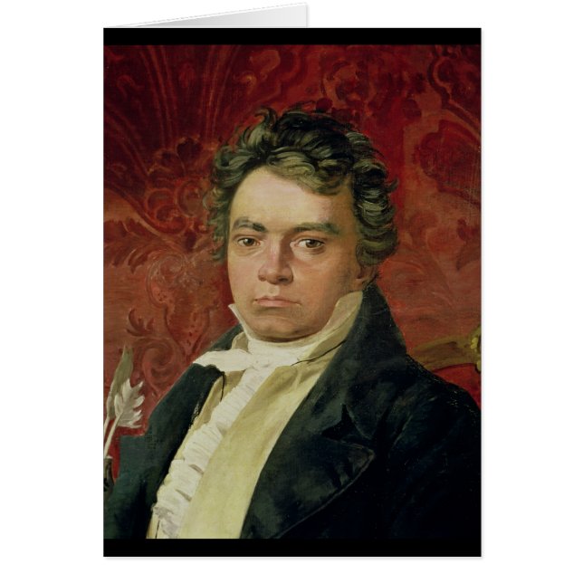 Cartão Retrato de Ludwig van Beethoven (Frente)