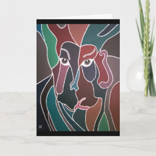 Cartão Retrato de Man Painting de Alfred Fox