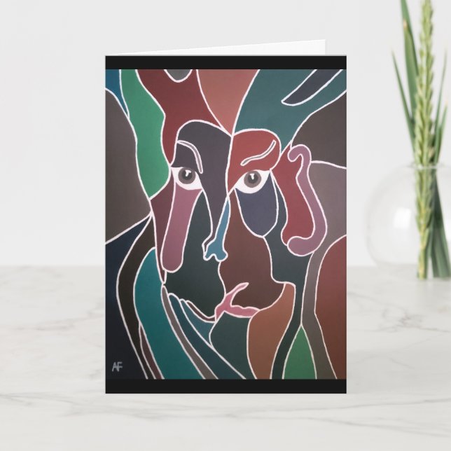 Cartão Retrato de Man Painting de Alfred Fox (Frente)