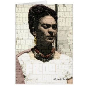 Cartão Retrato de matéria têxtil de Frida Kahlo