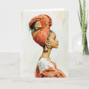 Cartão Retrato de Mulher Africana Elegante