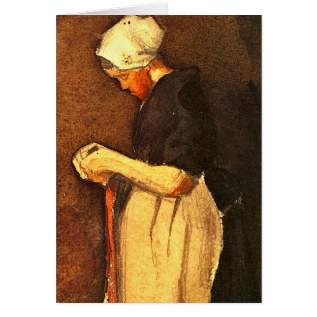 Cartão Retrato de Mulher de Scheveningen por Vincent van  (Frente)