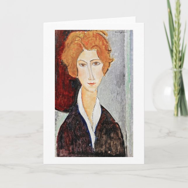 Cartão Retrato de Mulher, Modigliani (Frente)