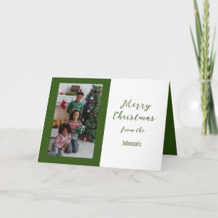 Cartão Retrato de Natal feliz, placa dobrada de 5" x 7"