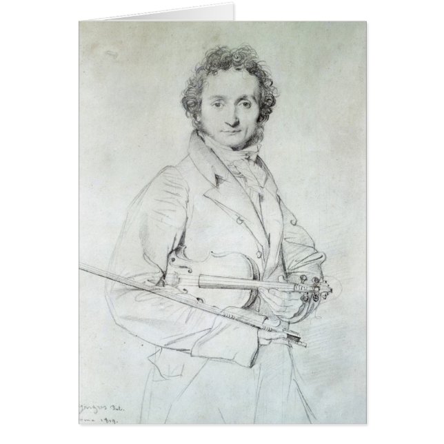 Cartão Retrato de Niccolo Paganini 1819 (Frente)