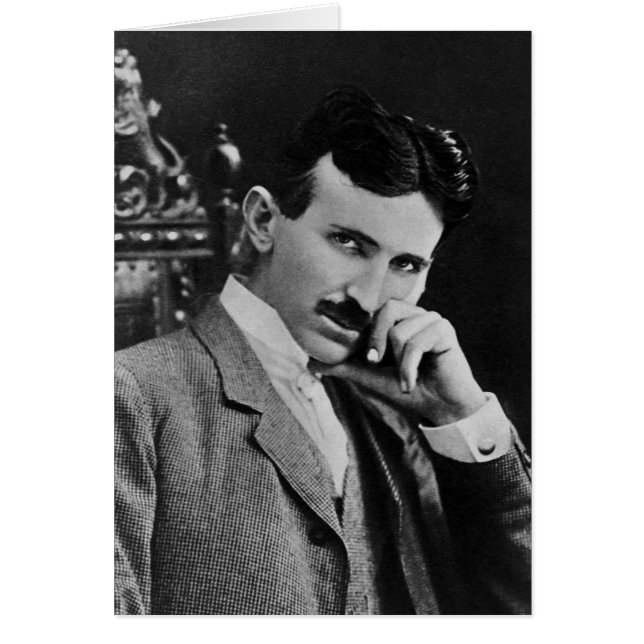 Cartão Retrato de Nikola Tesla (Frente)