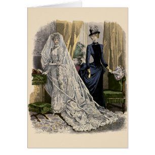 Cartão Retrato de Noiva de Casamento Vintage, Noiva Vitor