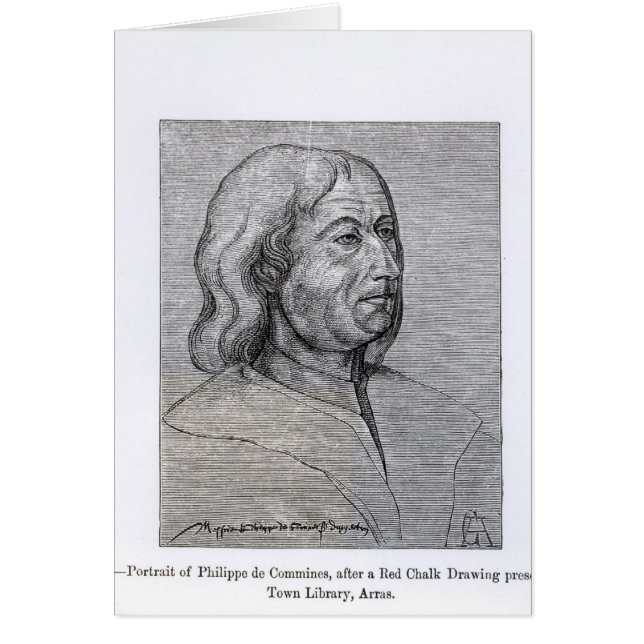 Cartão Retrato de Philippe de Commines (Frente)