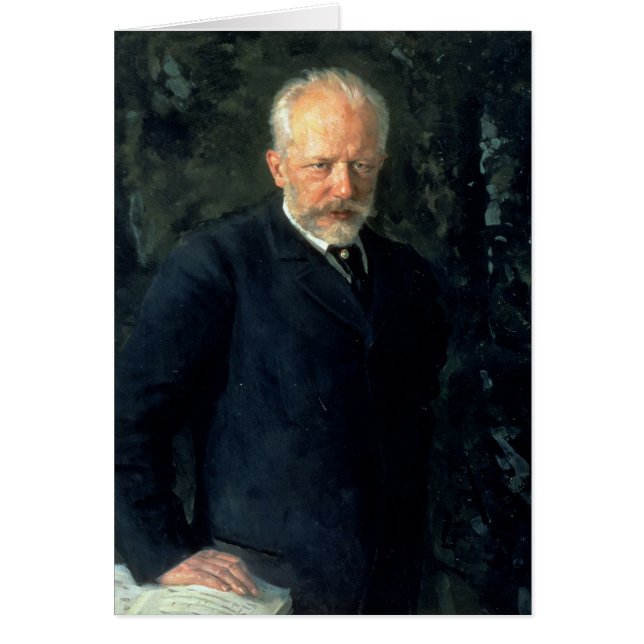 Cartão Retrato de Piotr Ilyich Tchaikovsky (Frente)