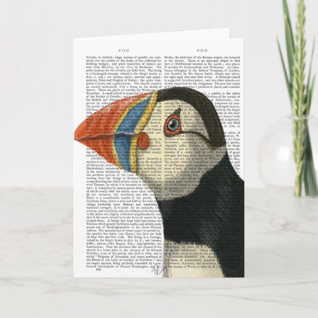 Cartão Retrato de Puffin (Frente)