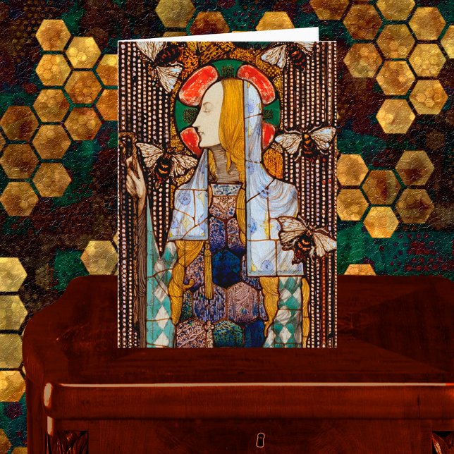 Cartão Retrato de Santa Gobnait, Padroeira das Abelhas, (Criador carregado)