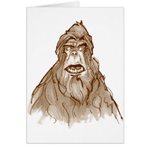 Cartão RETRATO de SASQUATCH - pro Squatch cabeça de