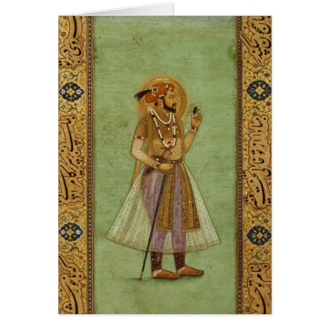 Cartão Retrato de Shah Jahan, 1631, Mughal (Frente)