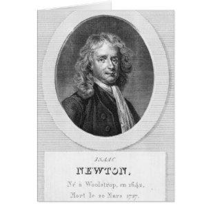 Cartão Retrato de Sir Isaac Newton
