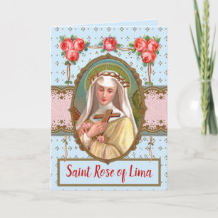 Cartão Retrato de Sta. Rosa Envolta em Rosas (M 024a)