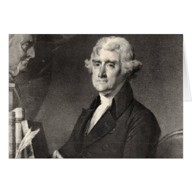 Cartão Retrato de Thomas Jefferson (Frente Horizontal)