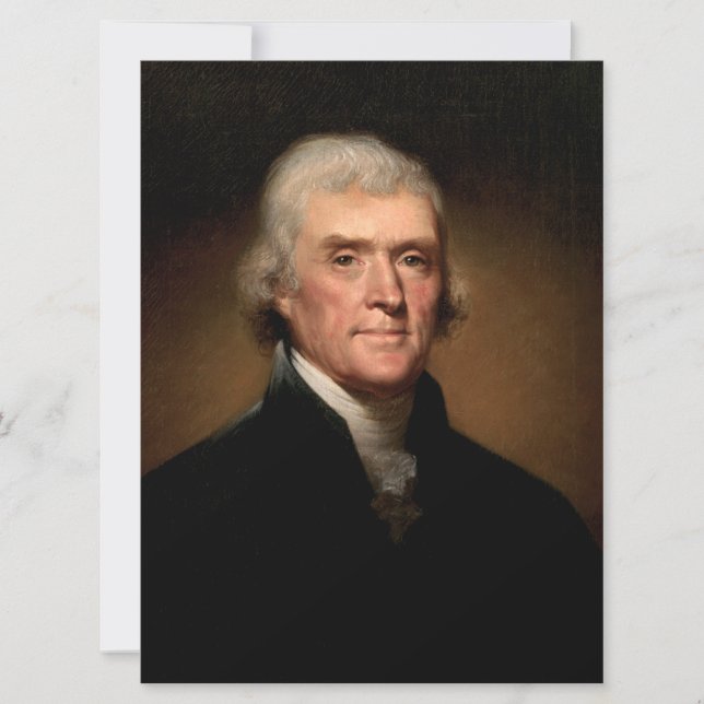 Cartão Retrato de Thomas Jefferson (por Rembrandt Peale) (Frente)
